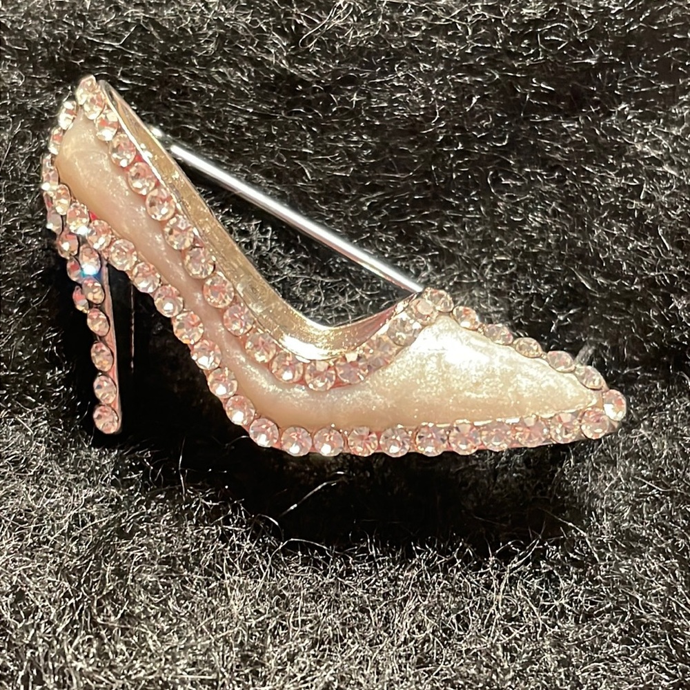 Swarovski crystal and enamel high heel shoe.